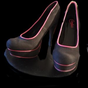Candie's Chic Black and Pink Heels